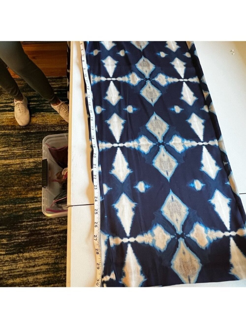 Banana Republic Navy Geometric Print Wide Leg Pants L Boho Resort Vacation Flowy - Picture 6 of 8